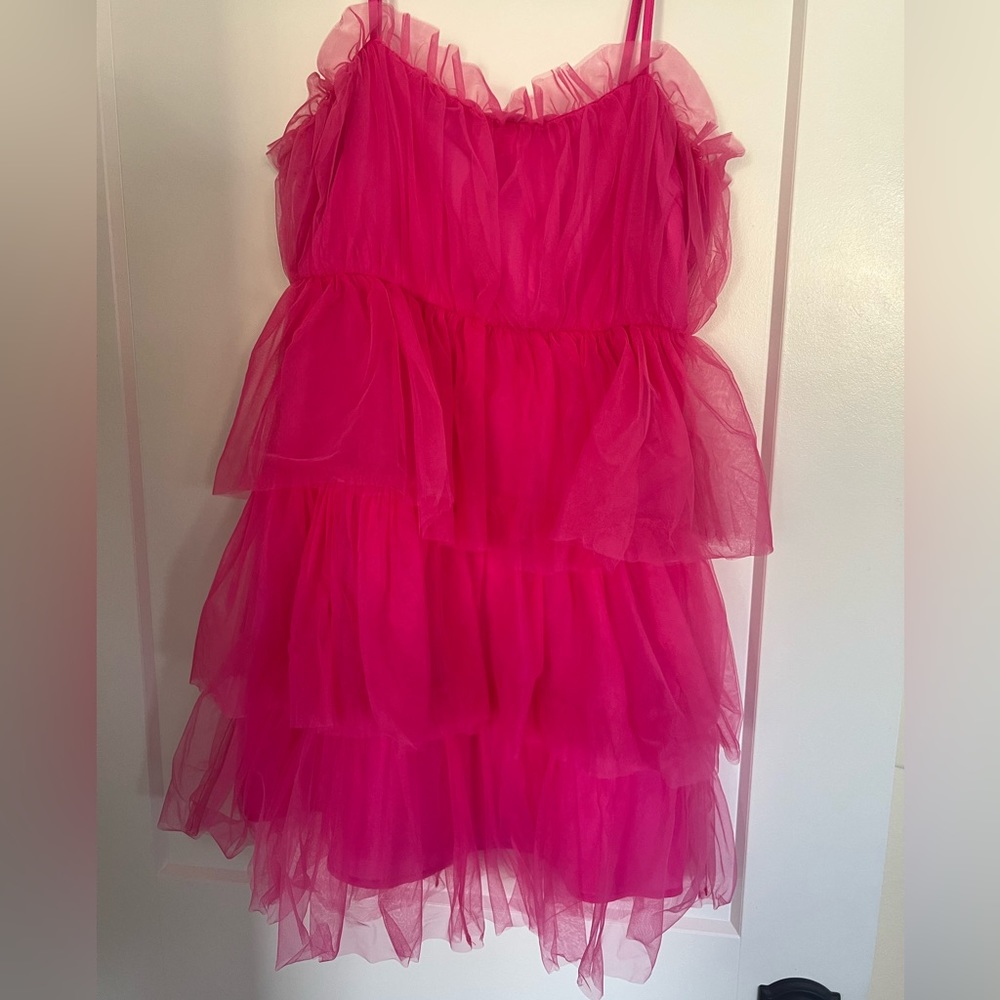 pink tulle dress